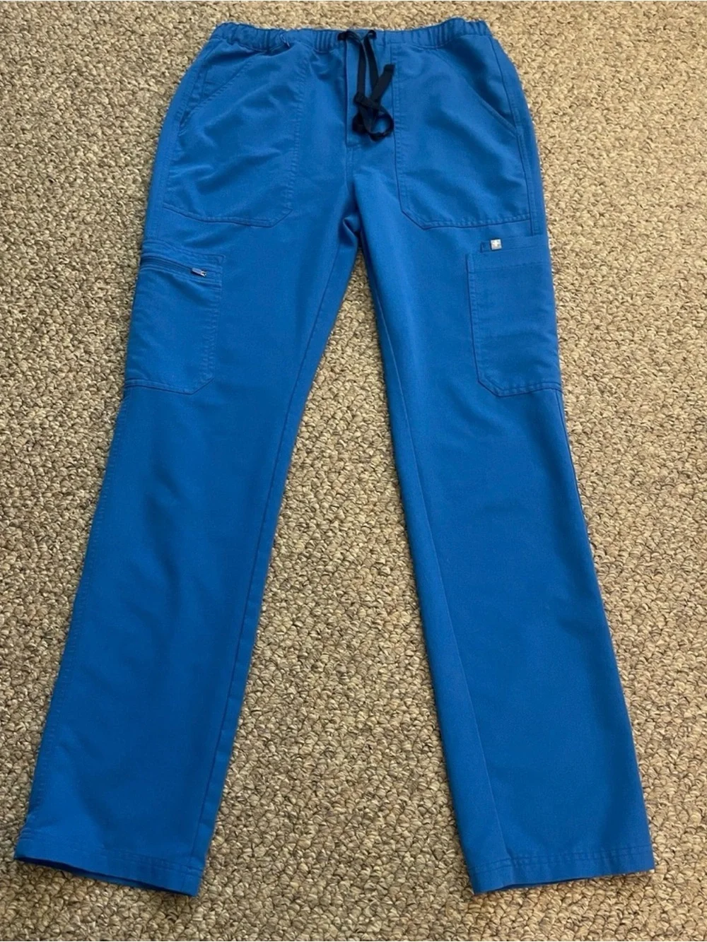 FIGS Men’s Cairo Cargo Scrub Pants Medium Tall Blue Straight Leg Medical